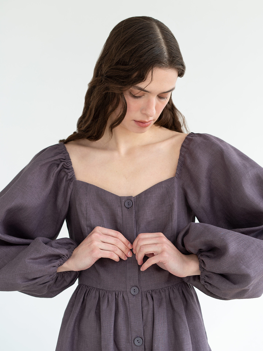 Linen boho dress Hay Gray [0]
