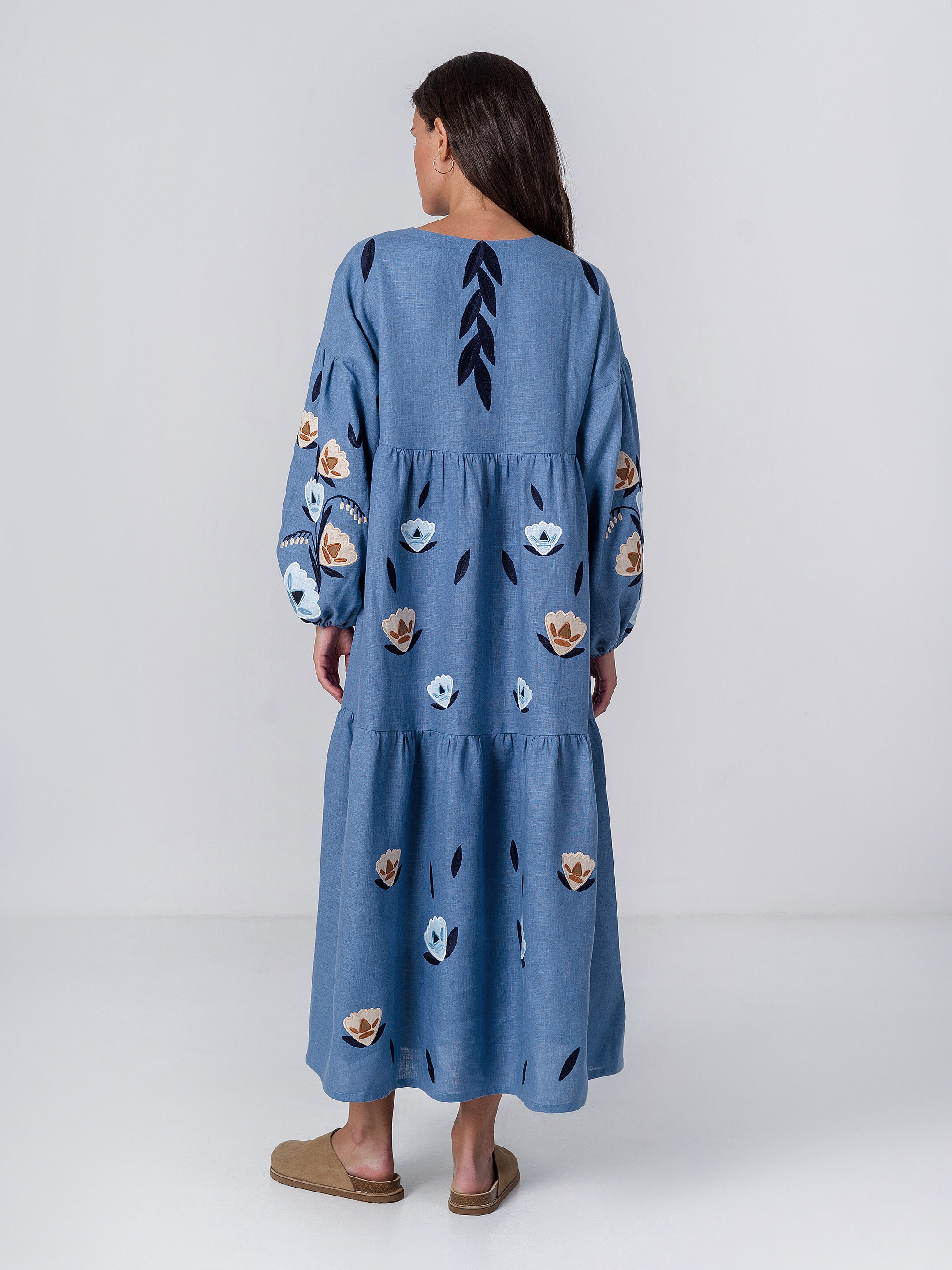  Linen dress with free cut linen Kazka Blue in Ukraine