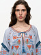Women's embroidered shirt with fringe Oksamyt Blue
