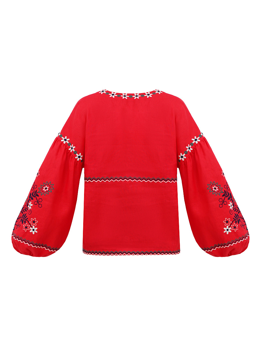 Women's embroidery shirt with floral Obriy Red [0]