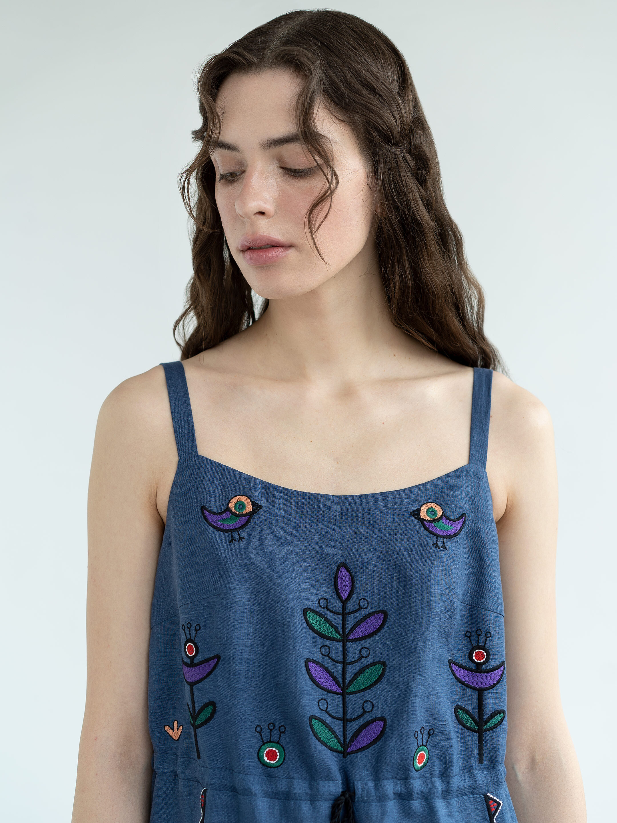 Embroidered sundress Gushul Dress cheap