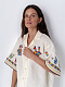 Linen shirt with short sleeves and embroidery Konyk