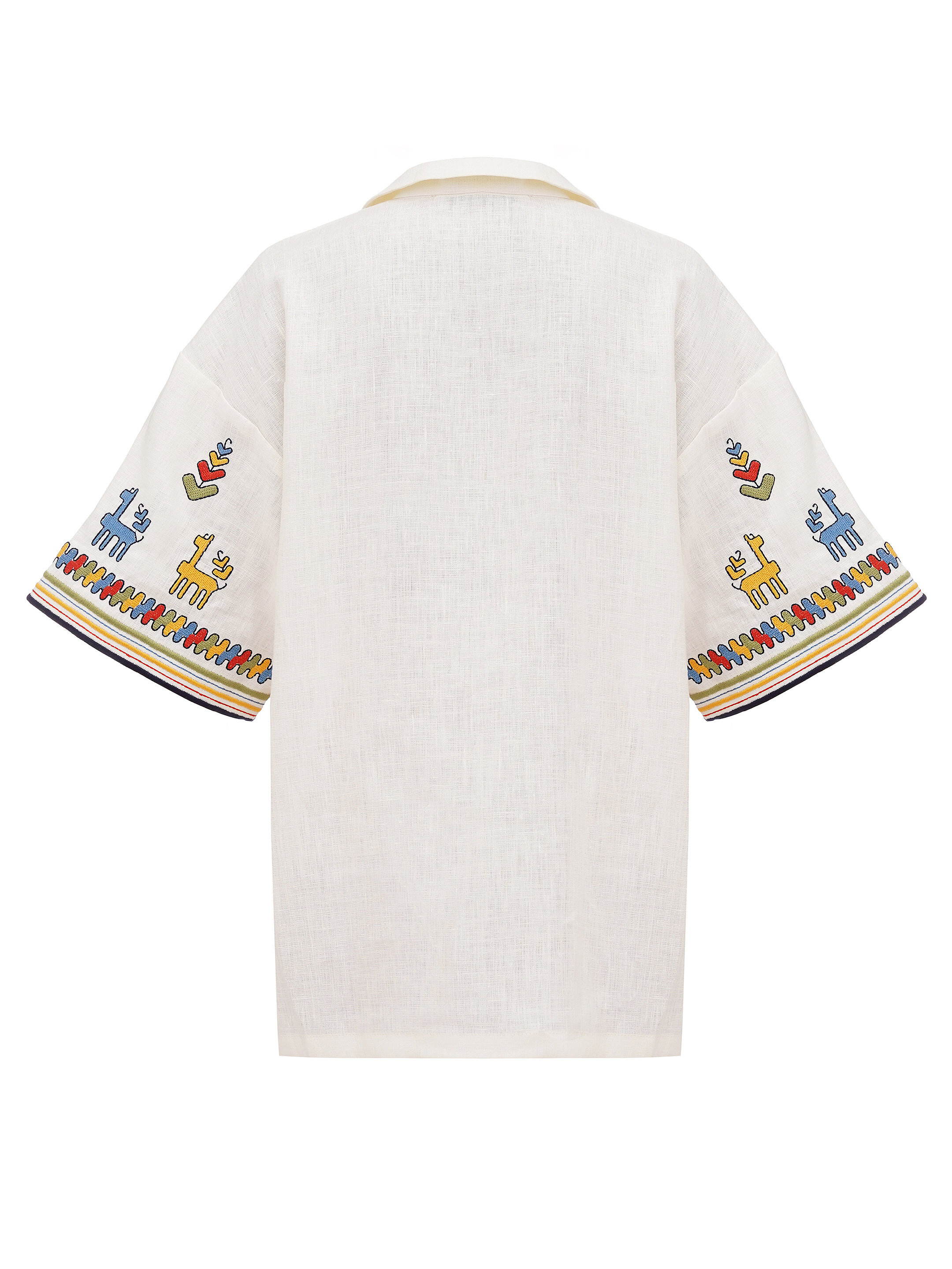Linen shirt with short sleeves and embroidery Konyk sizes
