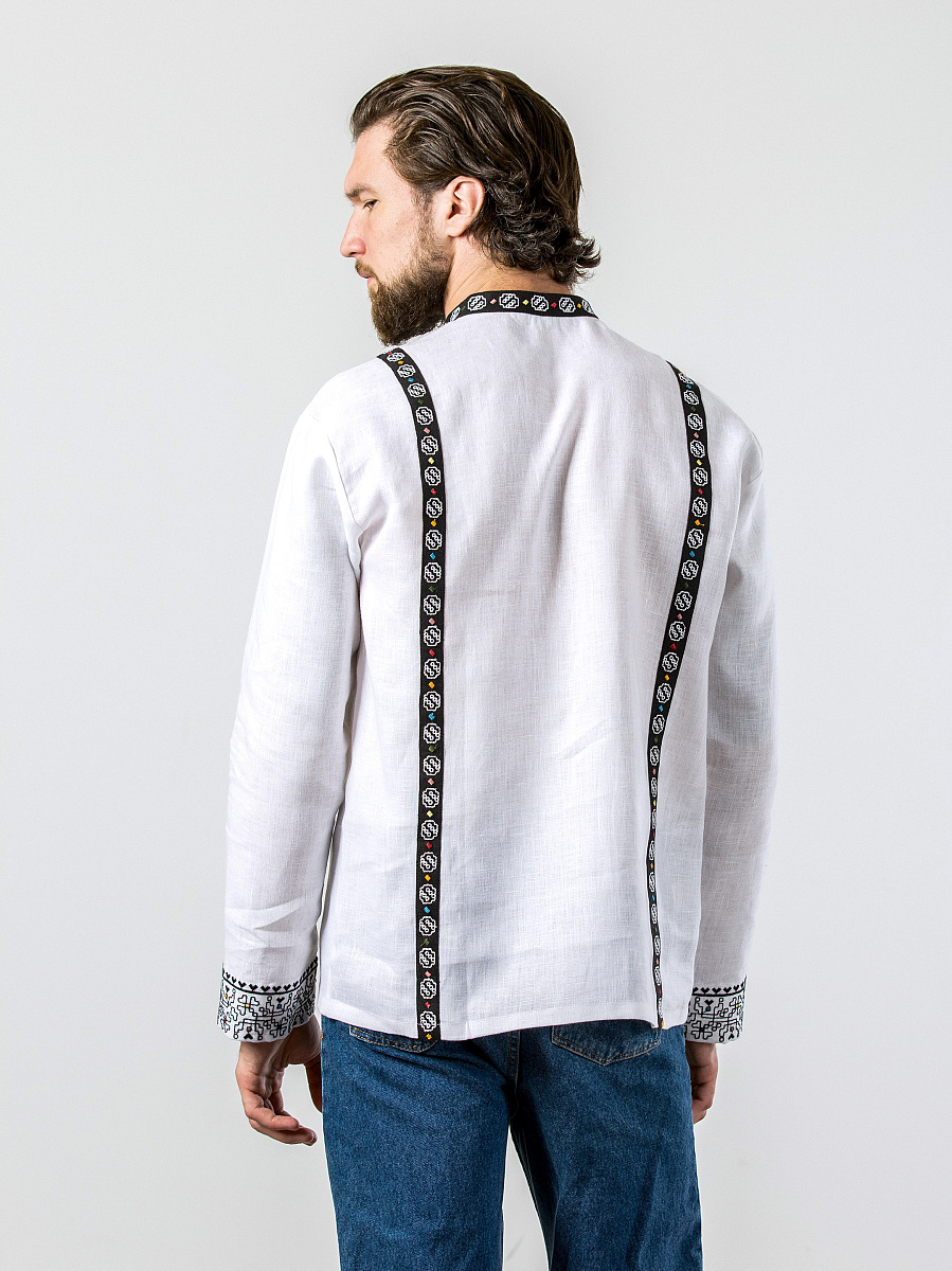 White embroidered linen shirt Hutsul White [0]