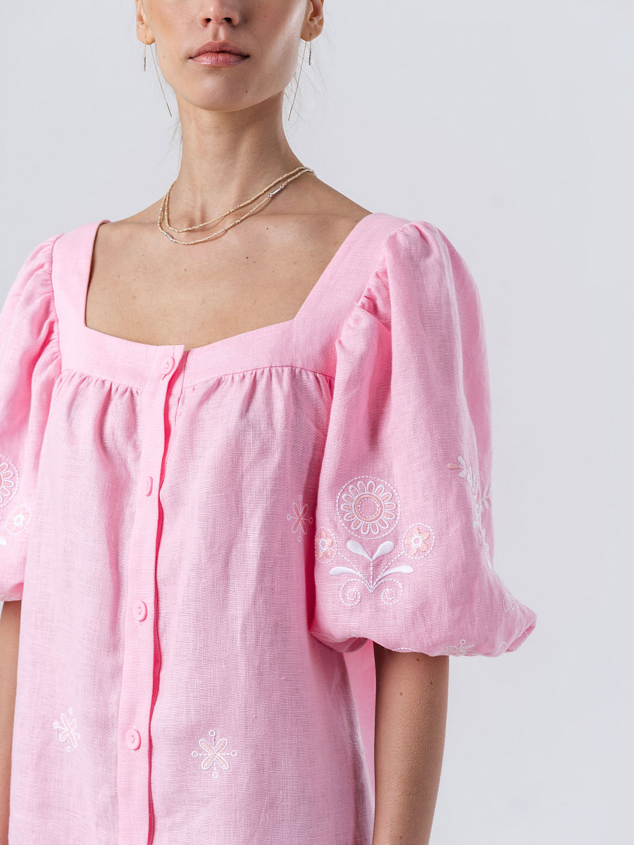 Linen pink dress Holly [0]