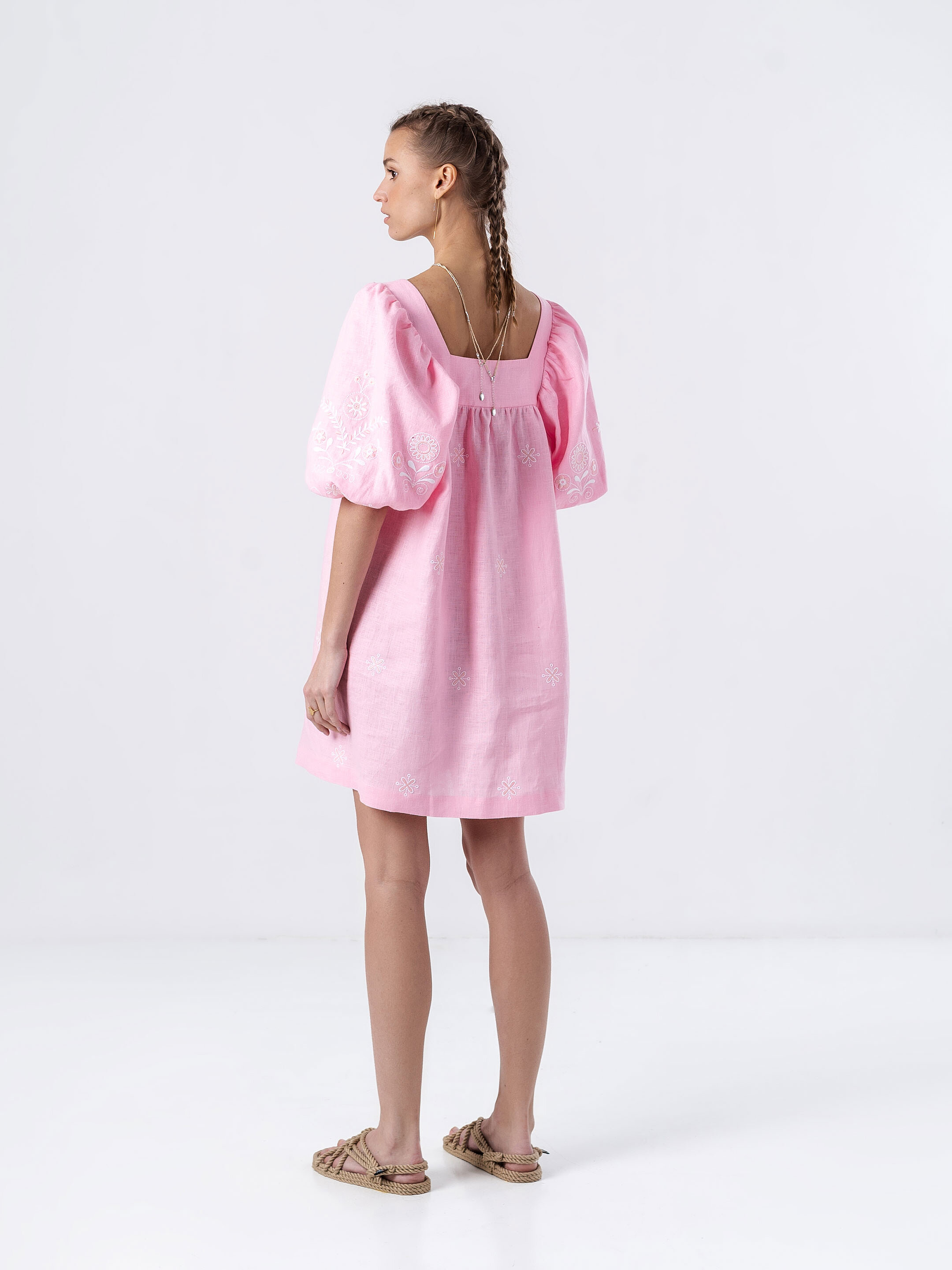 Linen pink dress Holly in Ukraine
