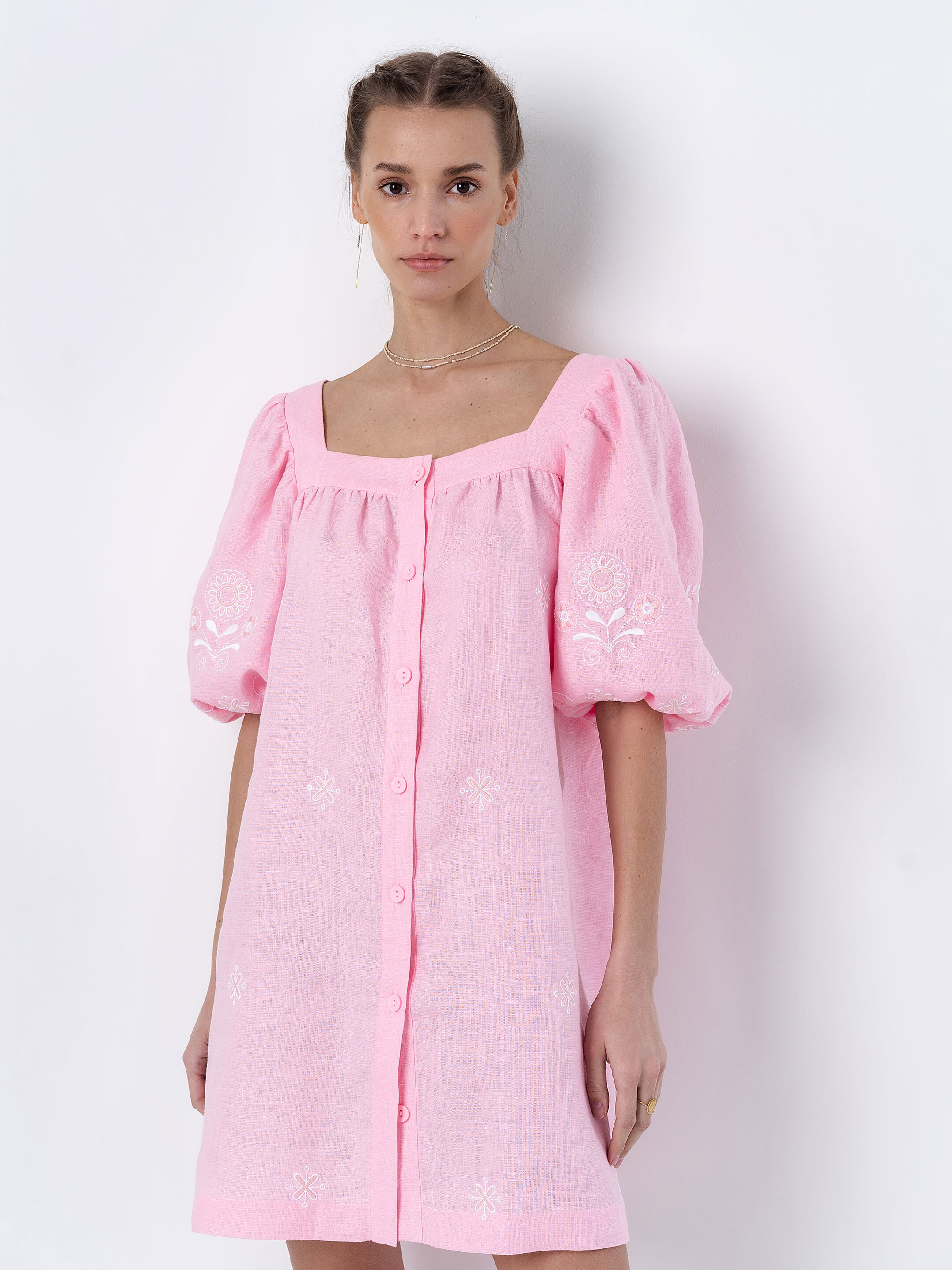 Linen pink dress Holly Buy