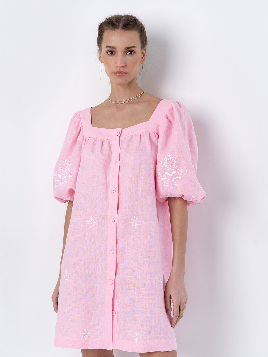 Linen pink dress Holly [0]