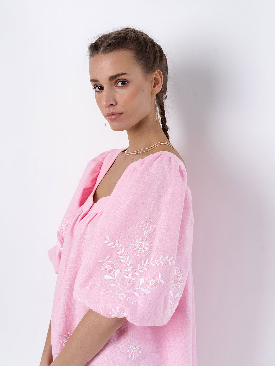 Linen pink dress Holly [0]