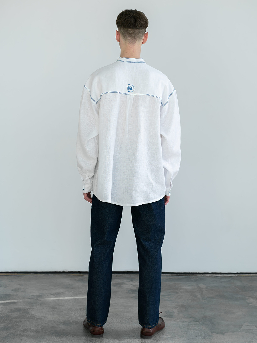 Men's linen shirt with embroidery Adam [0]