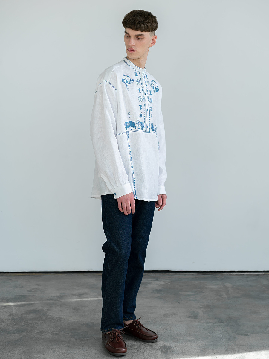 Men's linen shirt with embroidery Adam [0]