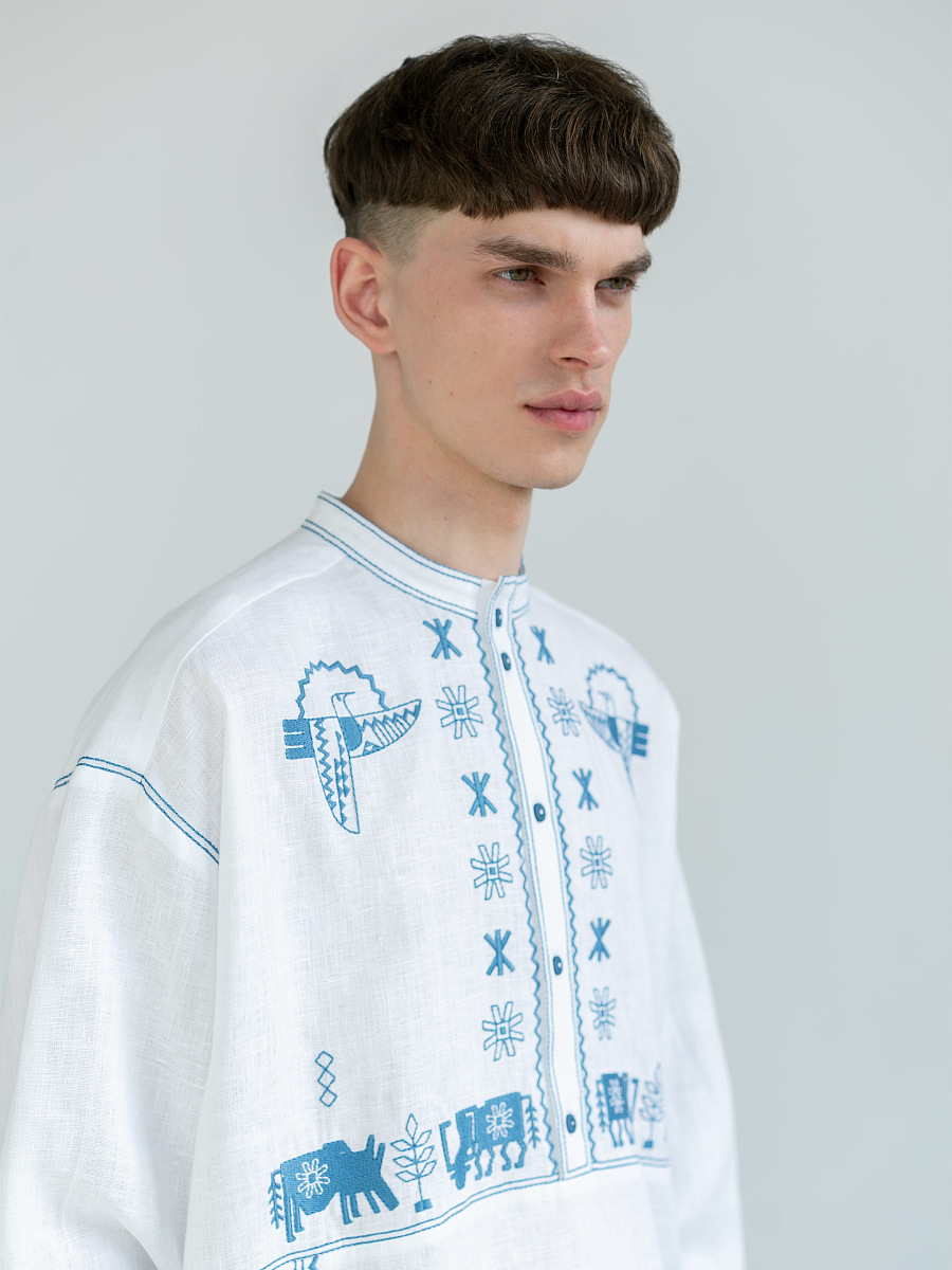 Men's linen shirt with embroidery Adam [0]