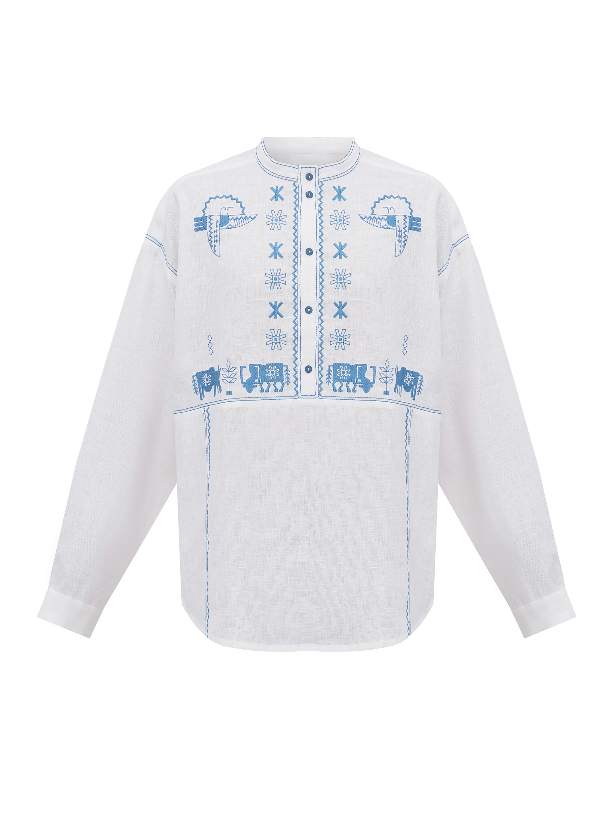 Men's linen shirt with embroidery Adam buy in Kyiv, 194 $ — Etnodim