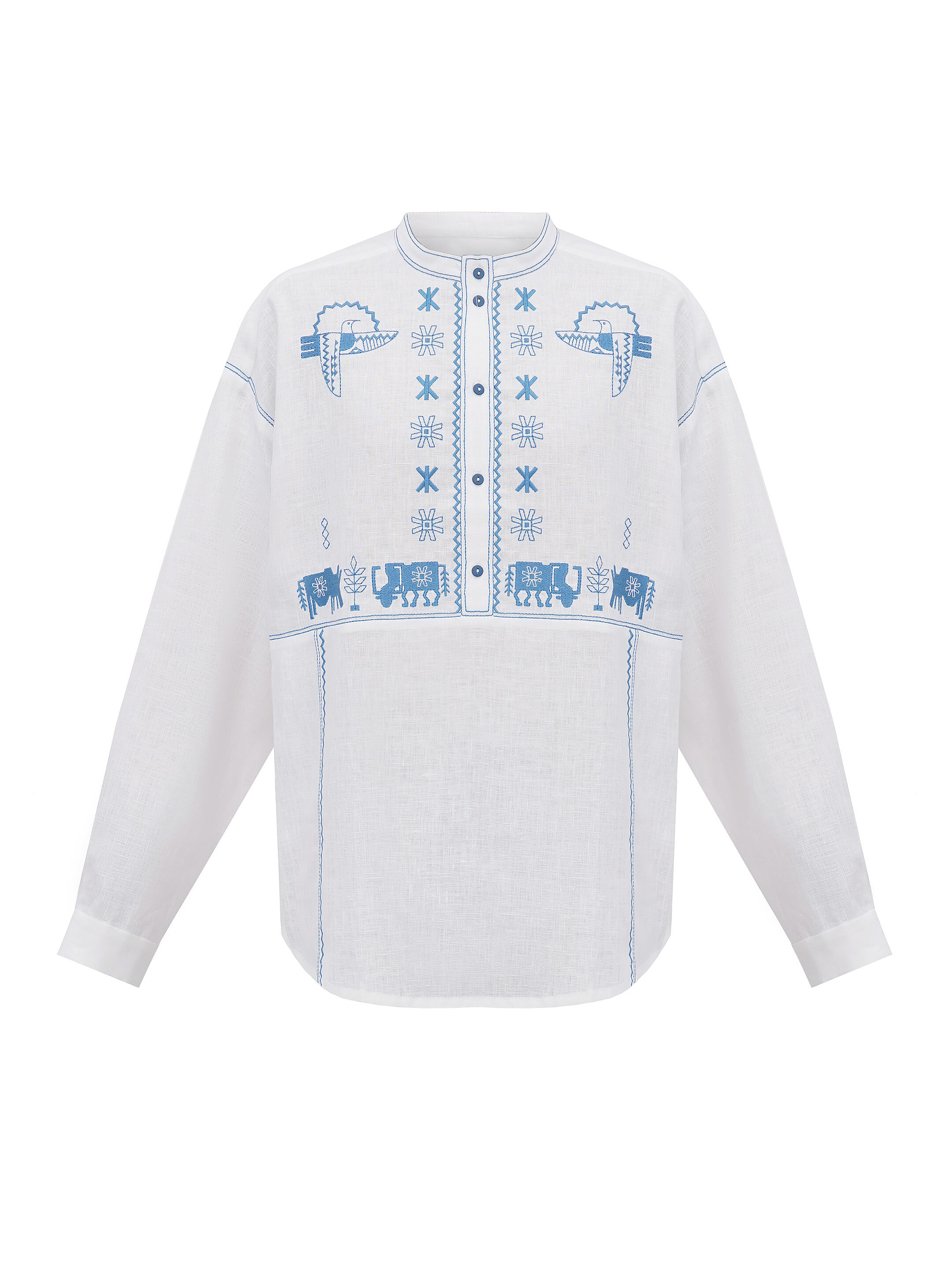 Men's linen shirt with embroidery Adam with delivery