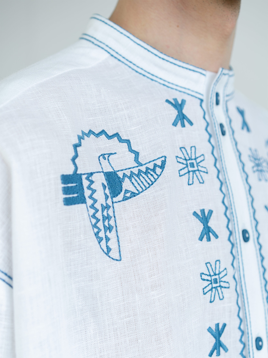 Men's linen shirt with embroidery Adam [0]