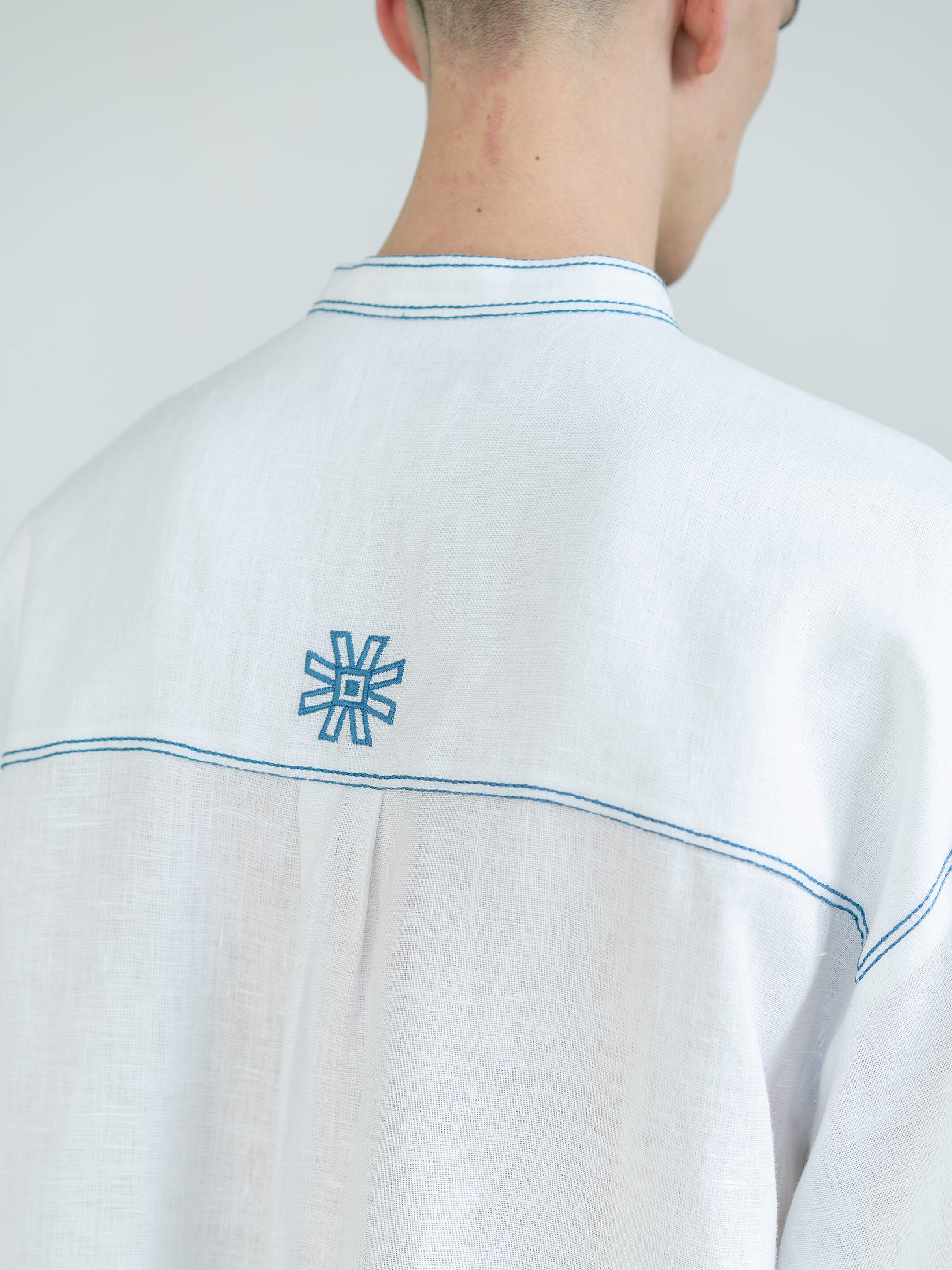 Men's linen shirt with embroidery Adam choose