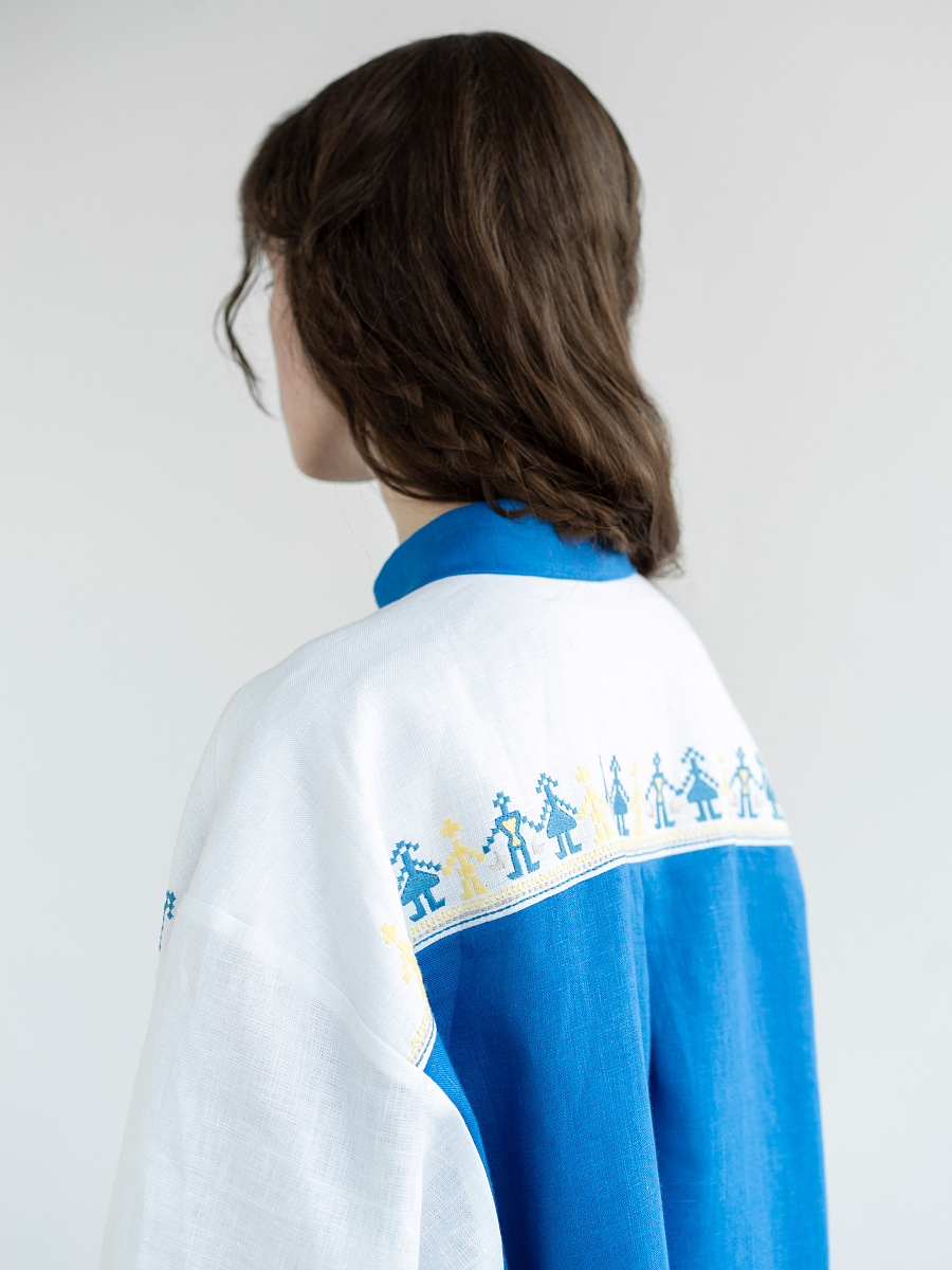 Linen shirt with embroidered cities-heroes Smilyvist [0]