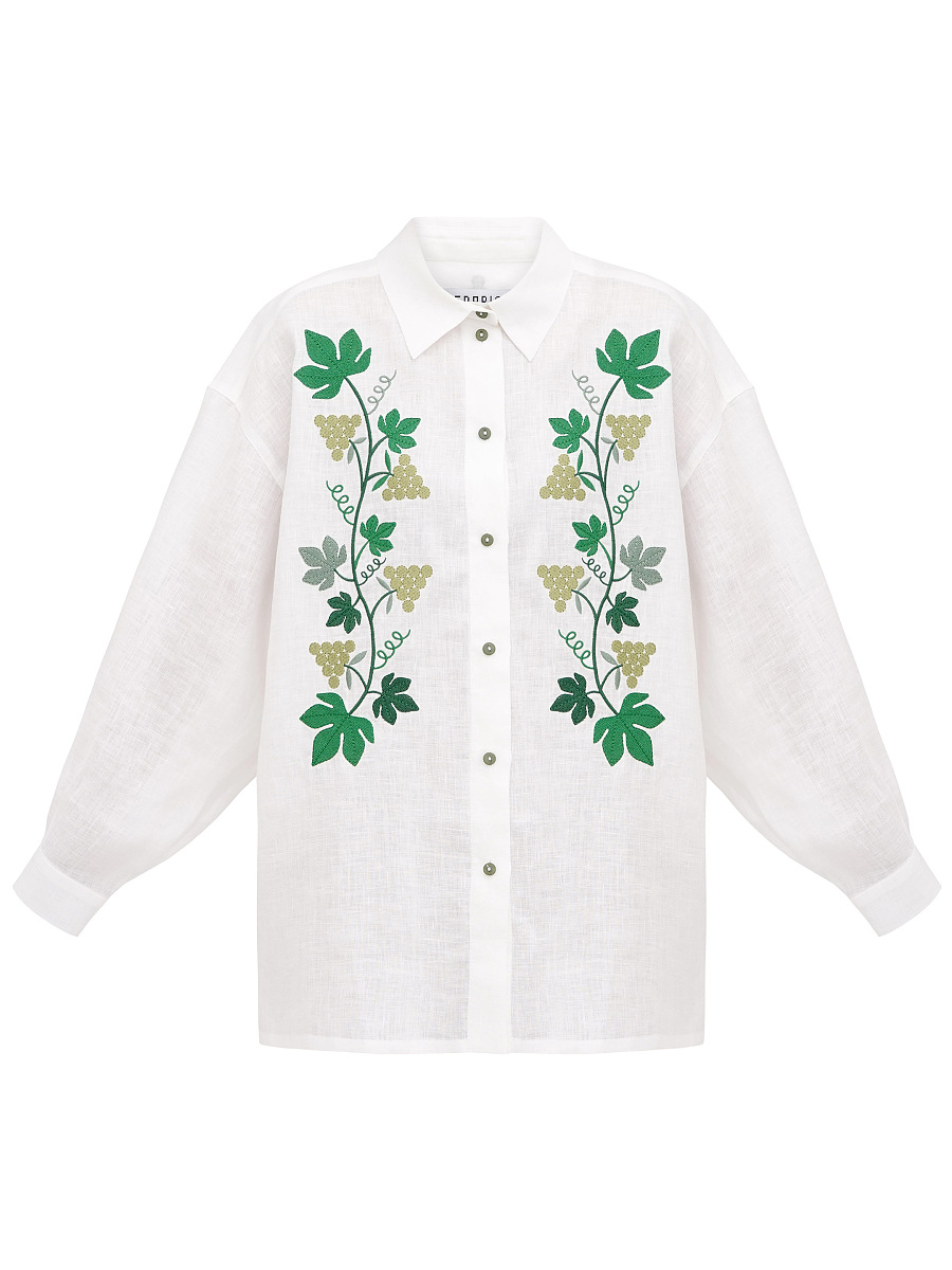 Linen shirt with embroidery Kvity U [0]