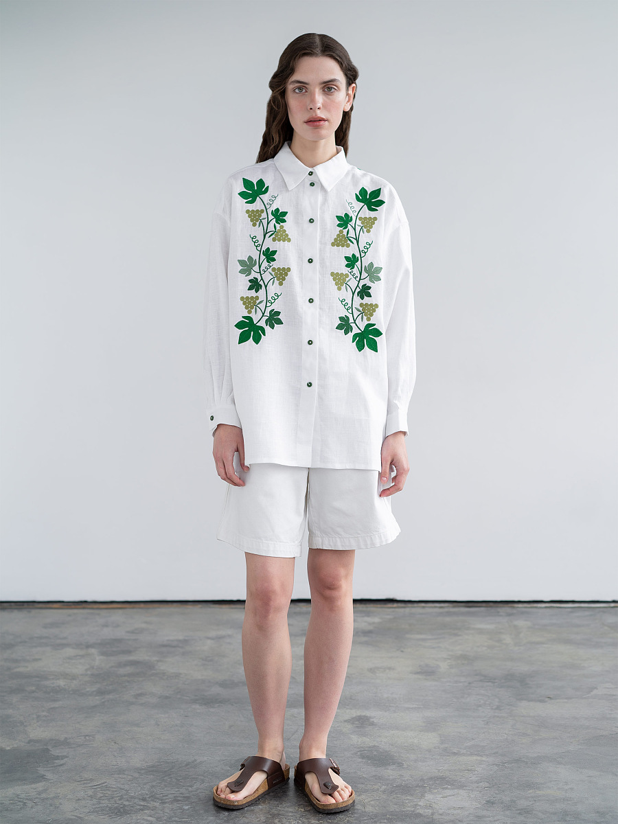 Linen shirt with embroidery Kvity U [0]