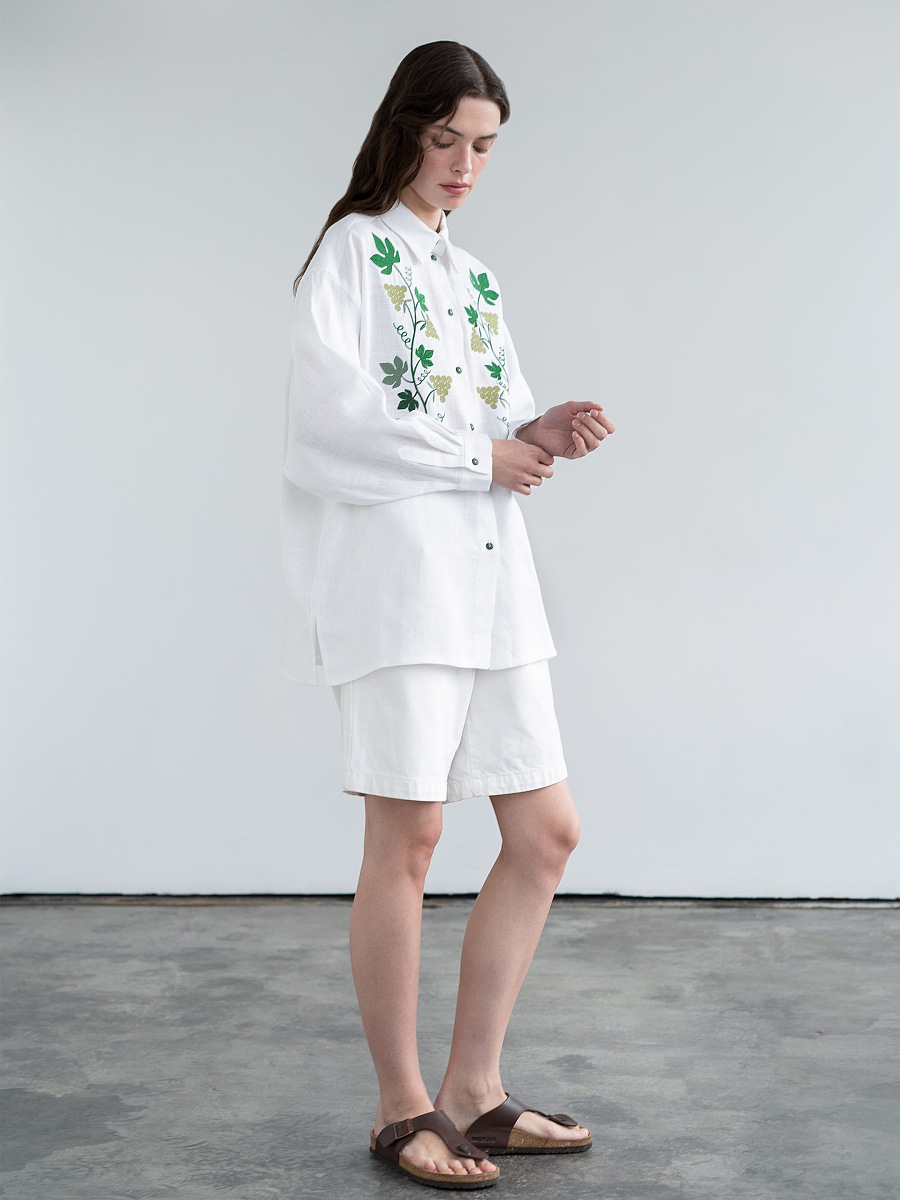 Linen shirt with embroidery Kvity U [0]