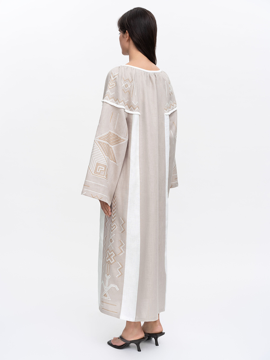 Embroidered dress in delicate beige Zozulya [0]