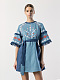 Short linen dress with embroidery Blue Bell