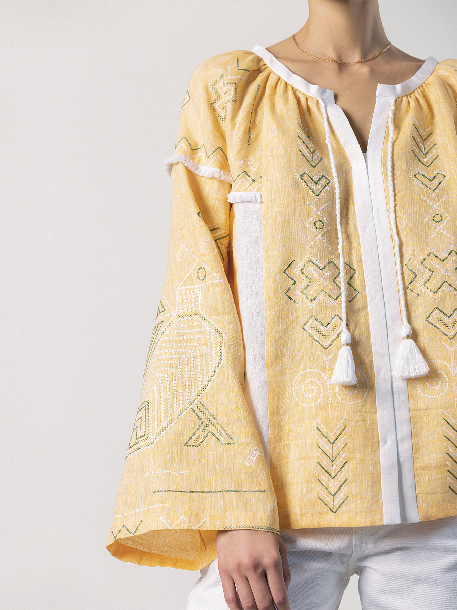 Linen embroidered free cut shirt Zozu [0]