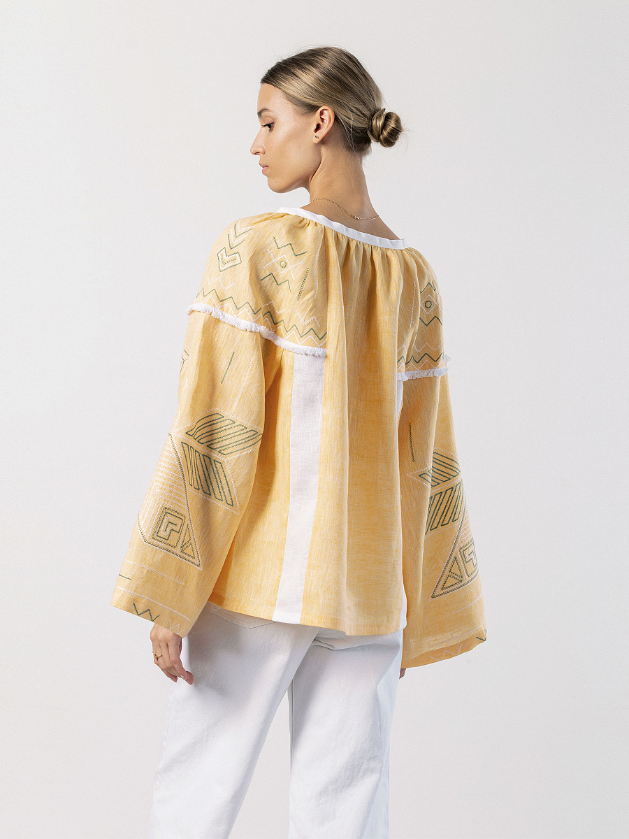 Linen embroidered free cut shirt Zozu [0]