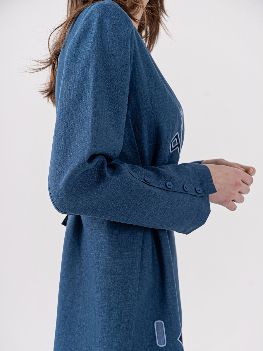 Linen embroidered wrap dress Karpaty [0]