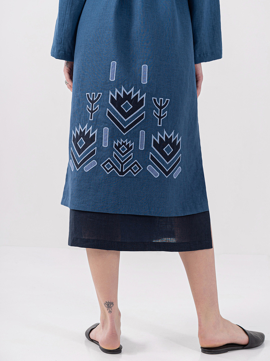 Linen embroidered wrap dress Karpaty [0]