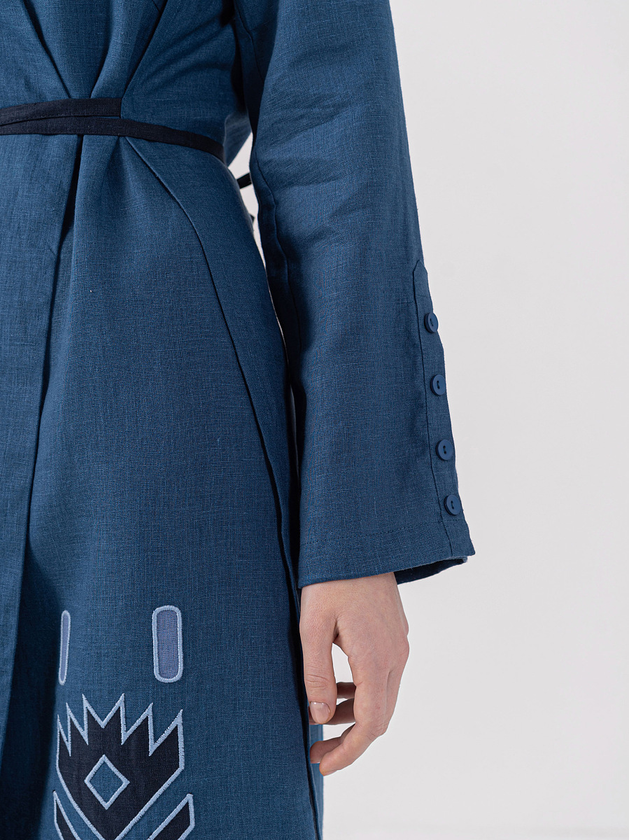 Linen embroidered wrap dress Karpaty [0]