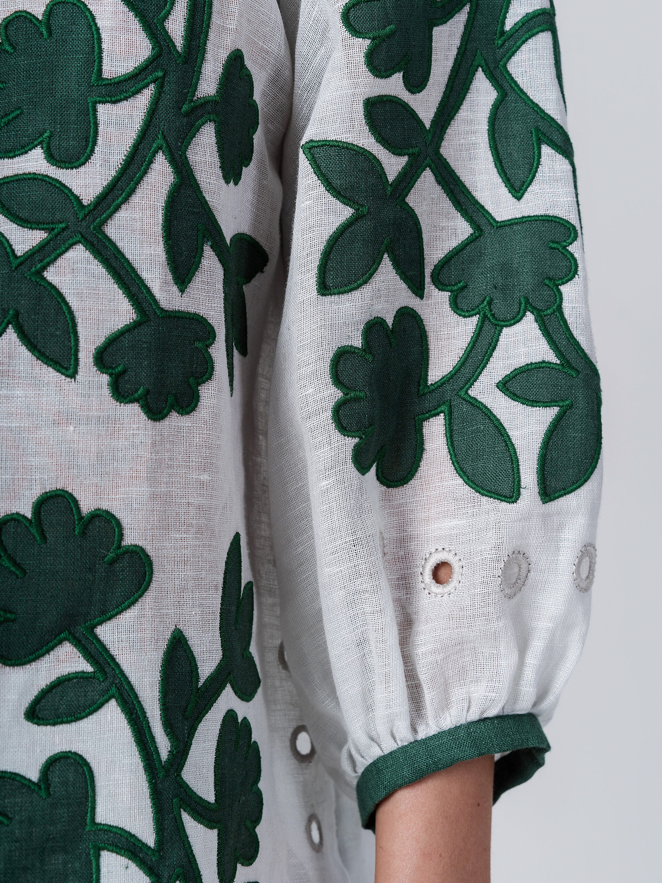 Linen blouse with applique Zagadka choose
