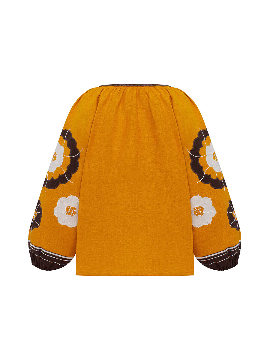 Yellow embroidered shirt for girls Sunny Kids [0]
