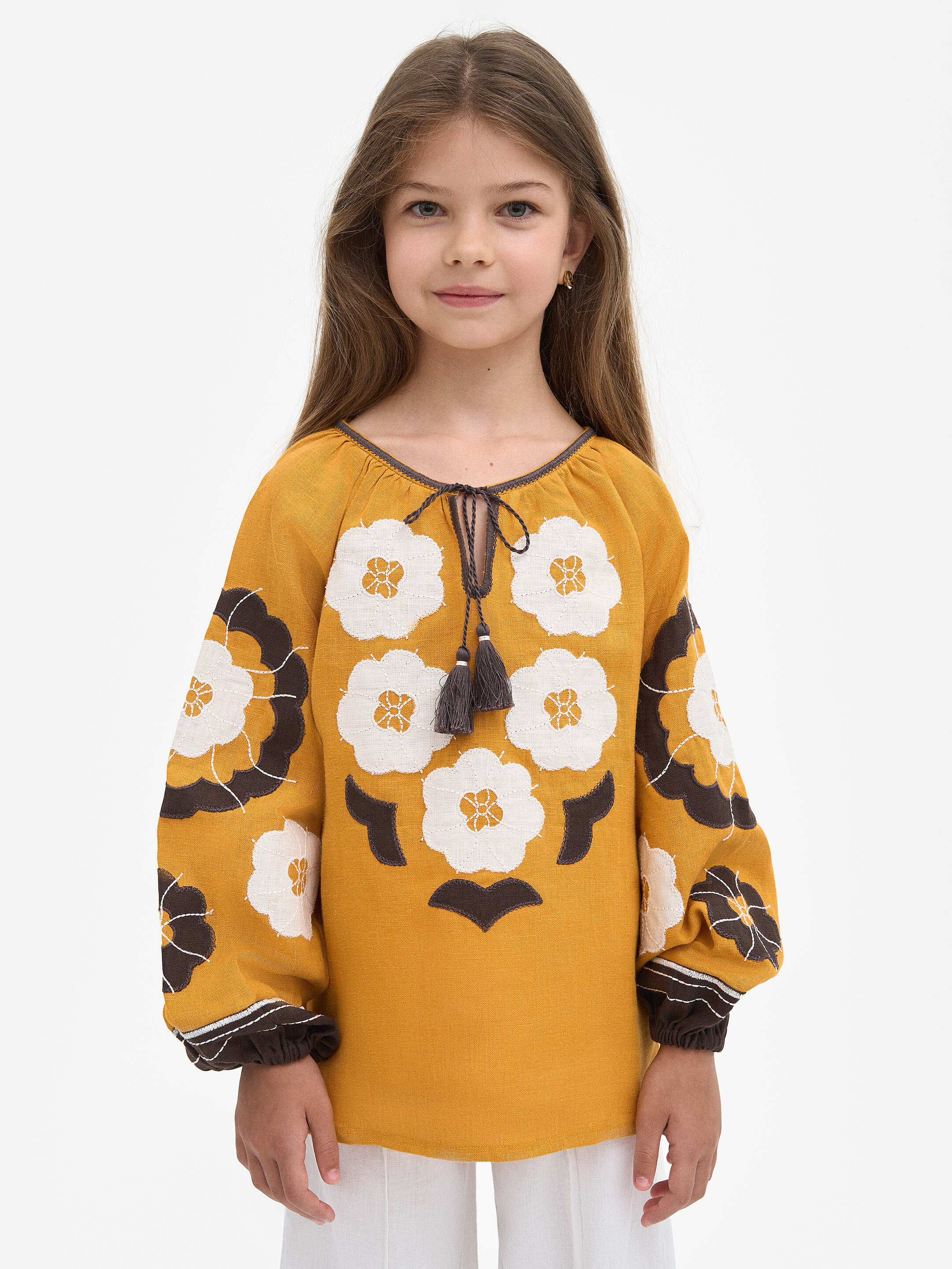 Yellow embroidered shirt for girls Sunny Kids Buy