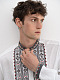 White shirt with geometric ornament and buttons KOLOS
