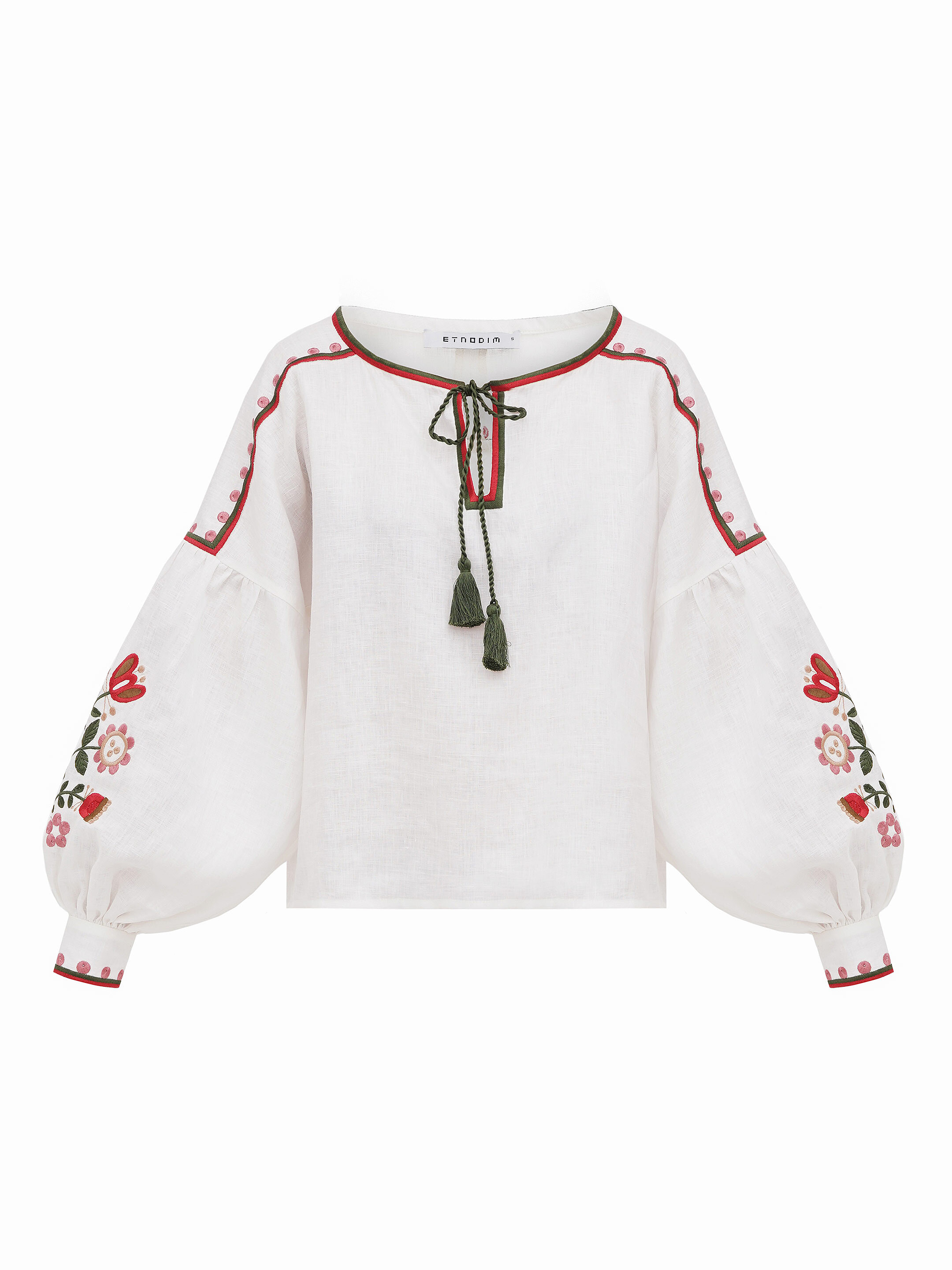 White embroidered women`s shirt East Bird fitting