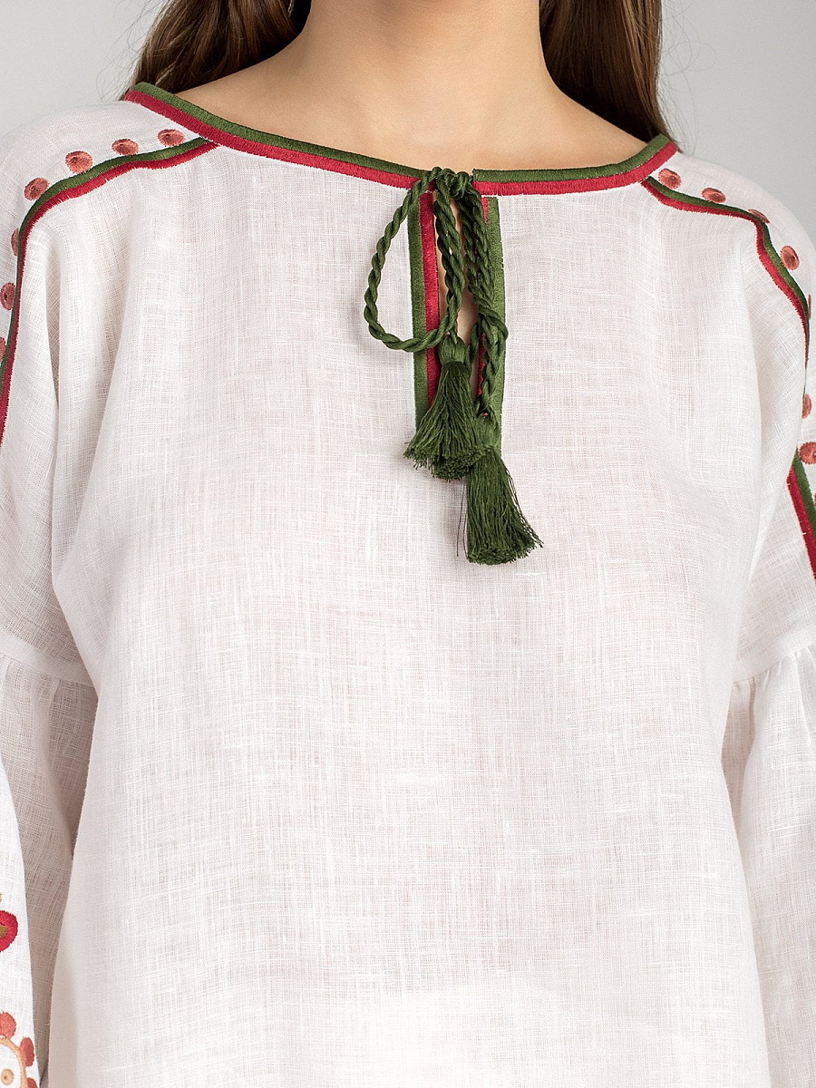 White embroidered women`s shirt East Bird [0]