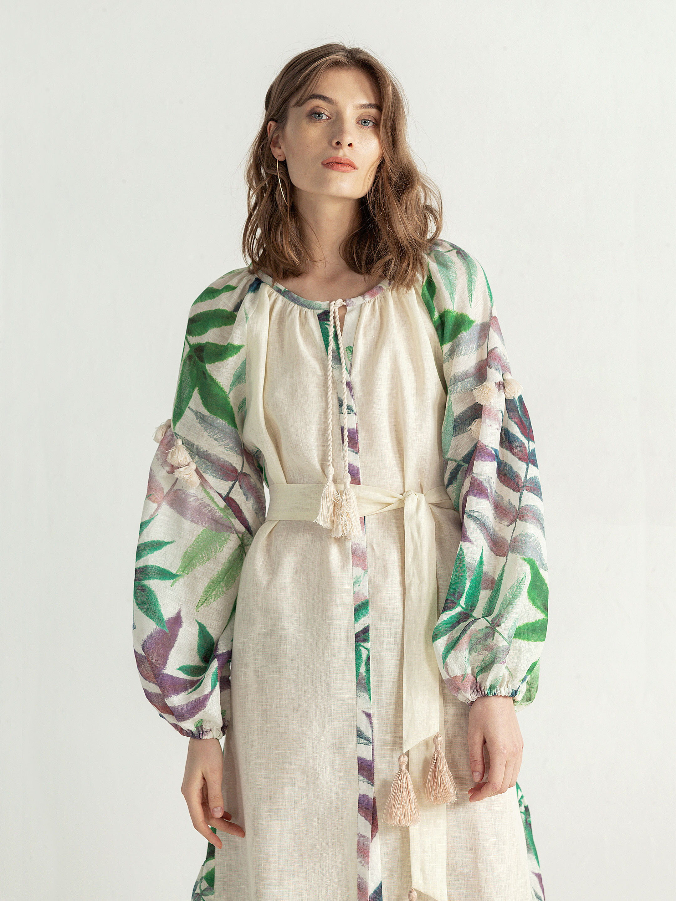 Easy linen boho dress with floral print Legend in Ukraine