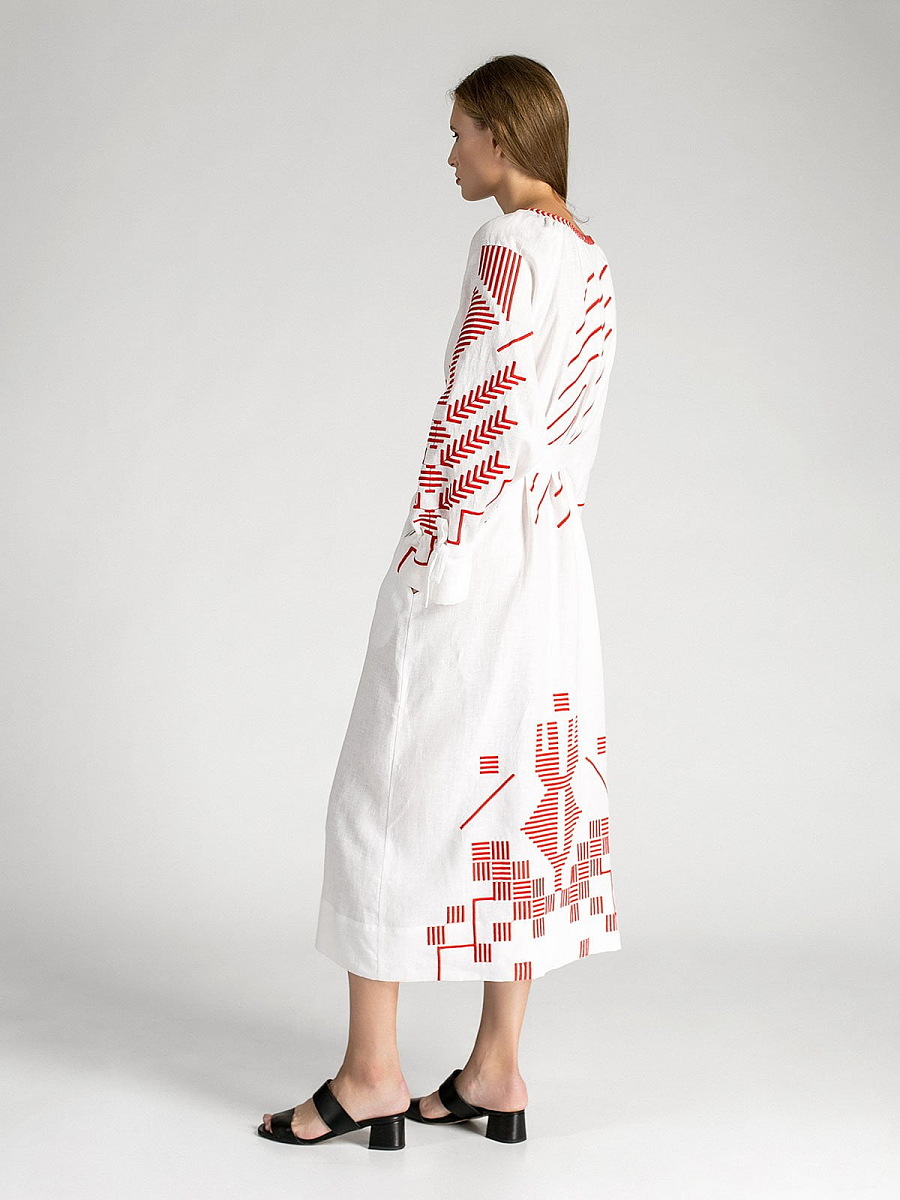 White Maxi-Dress Borodina [0]