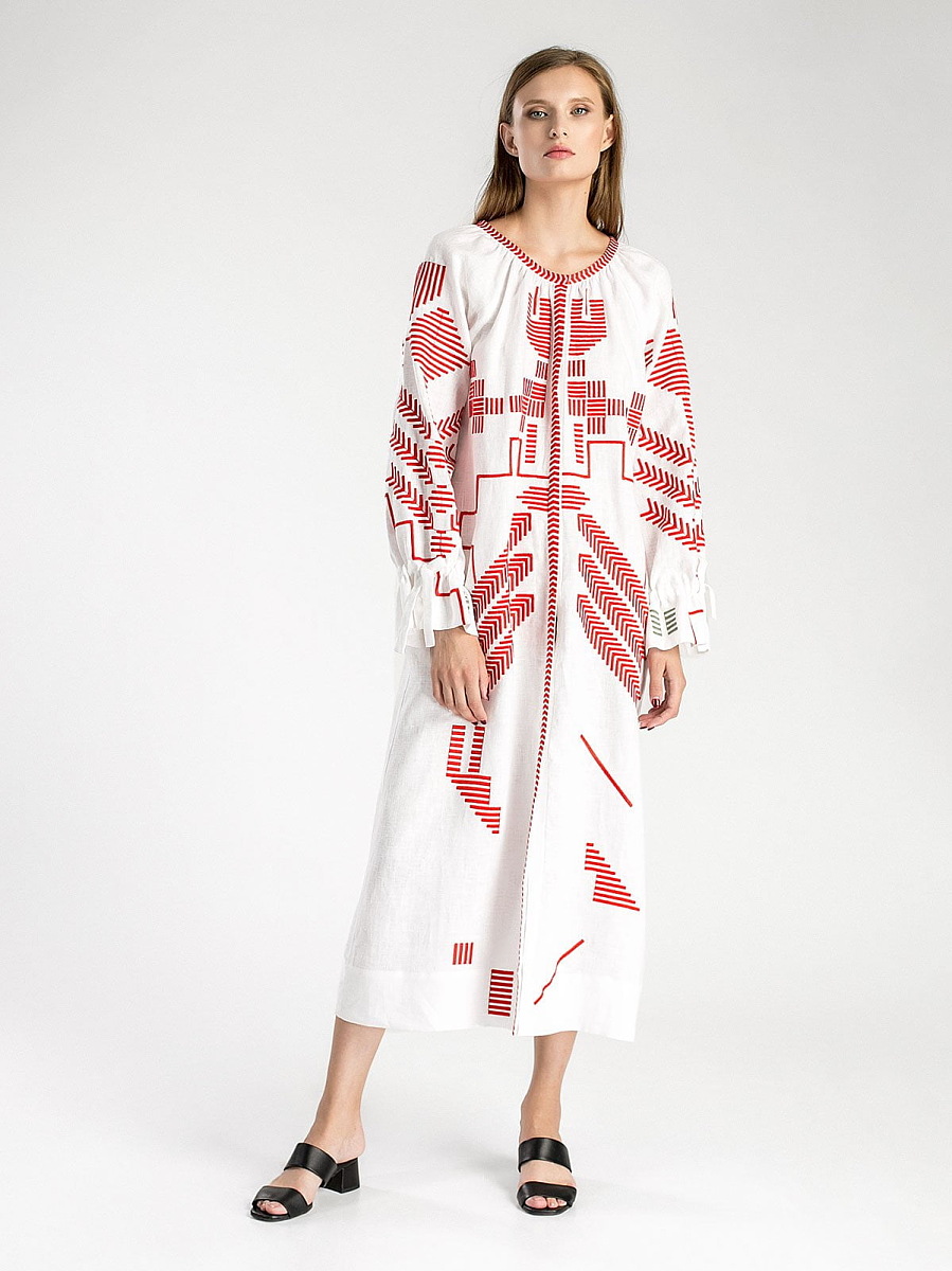 White Maxi-Dress Borodina [0]