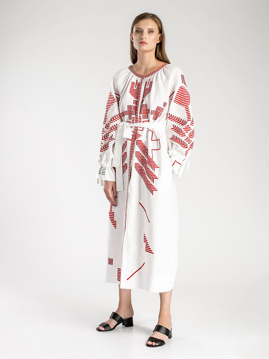 White Maxi-Dress Borodina [0]