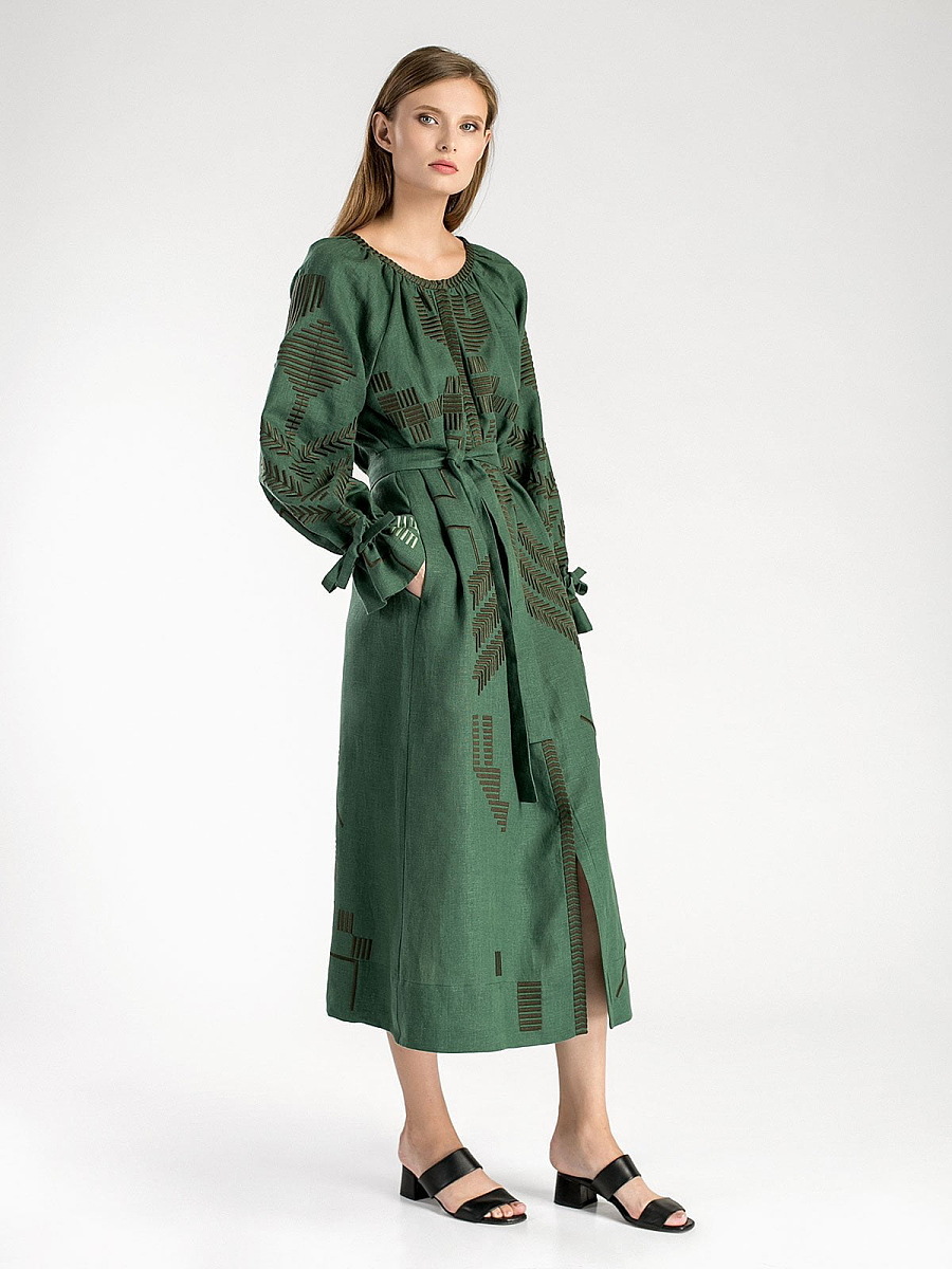 Green Maxi-Dress Borodina Dark [0]