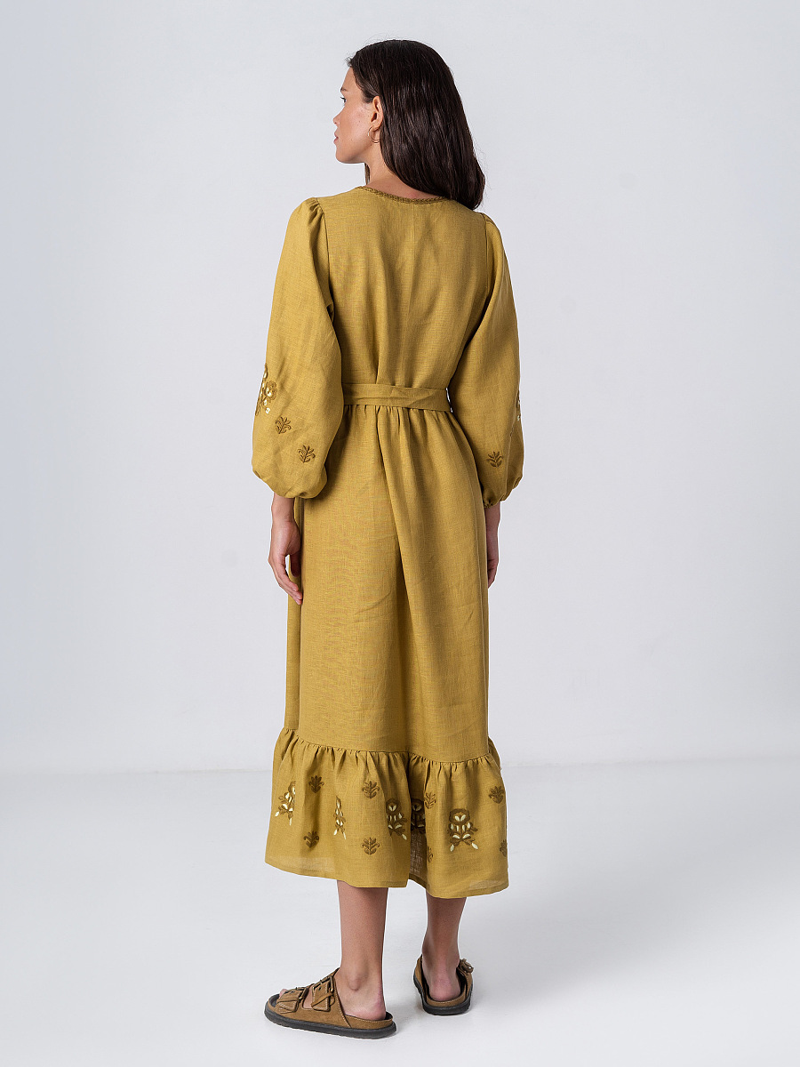 Embroidered dress with wide sleeves Tranoy yellow [0]