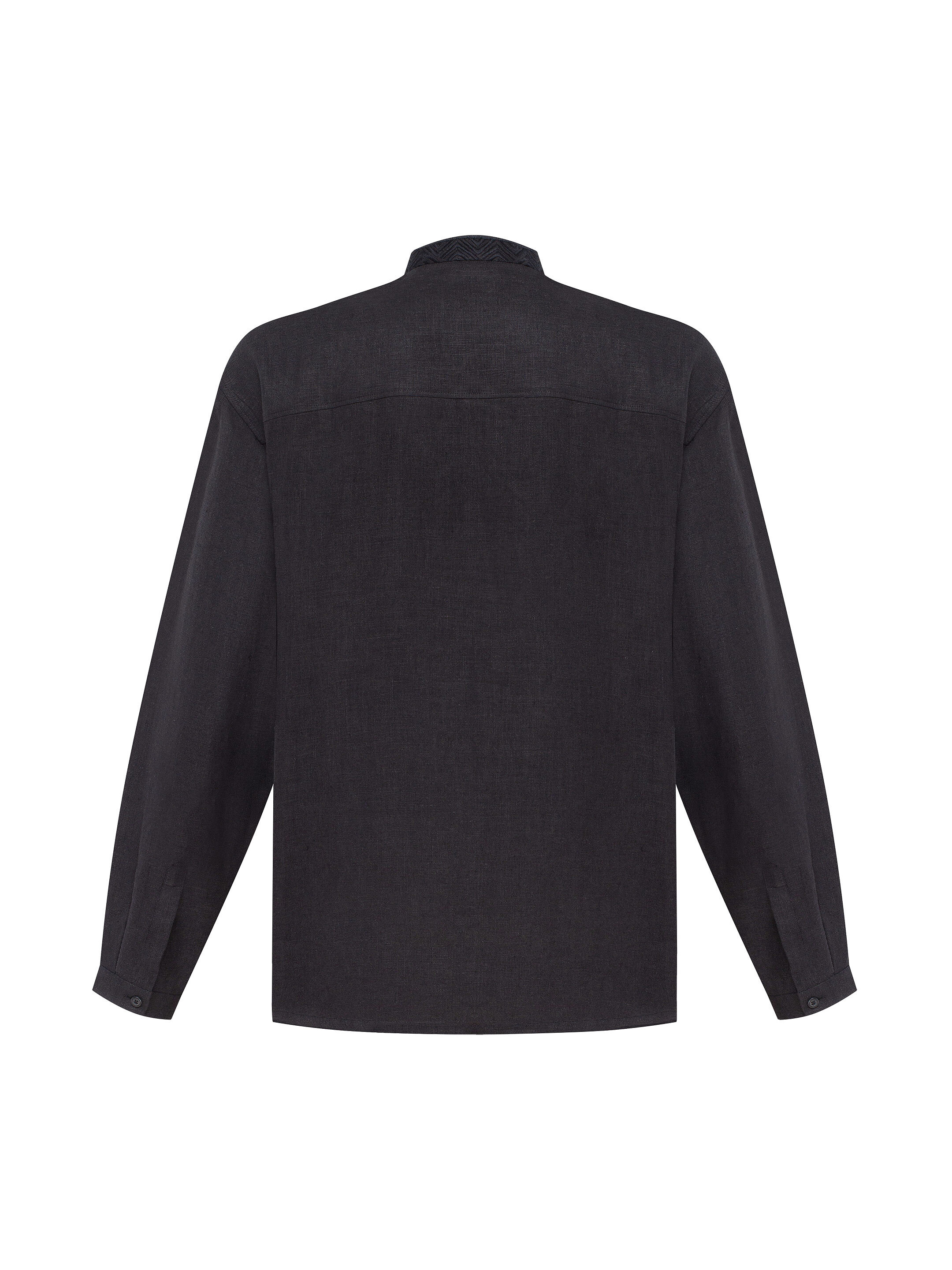 Men's one color black embroidered shirt Apollo Black sizes
