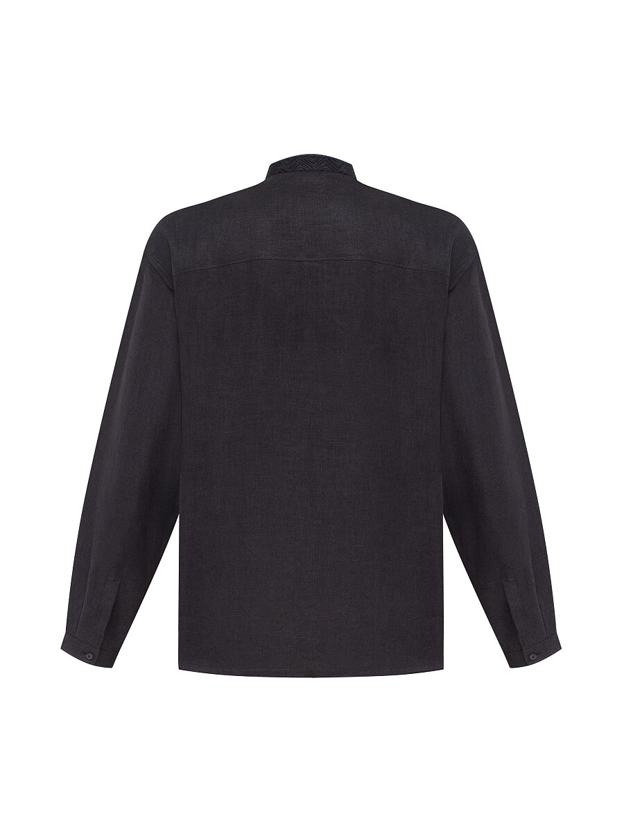 Men's one color black embroidered shirt Apollo Black [0]
