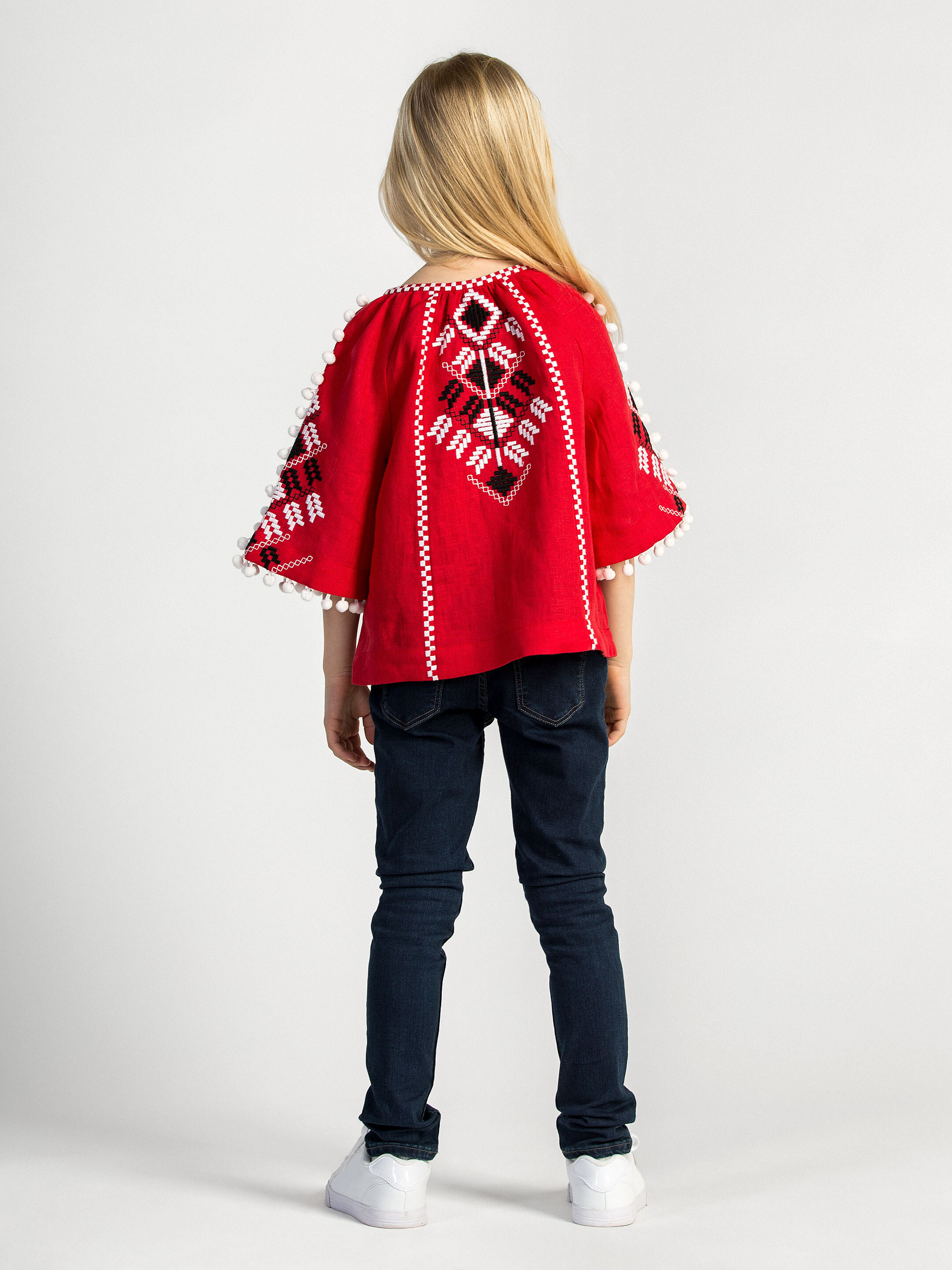 Embroidered shirt for girls Red Spike photo