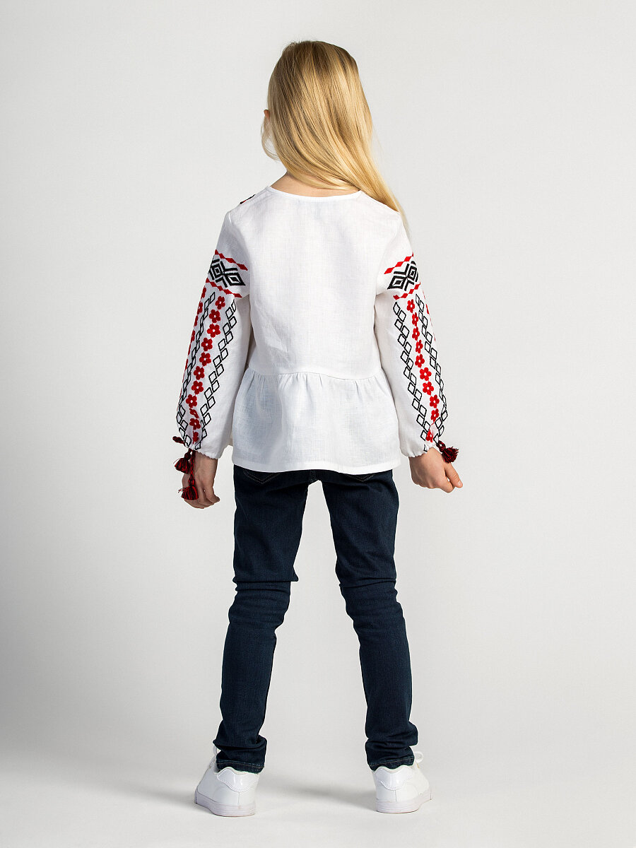 Embroidered shirt for girls White Sakura [0]