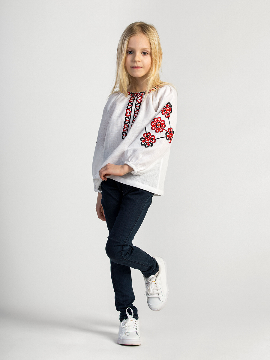 Embroidered shirt for girls Red Heart [0]