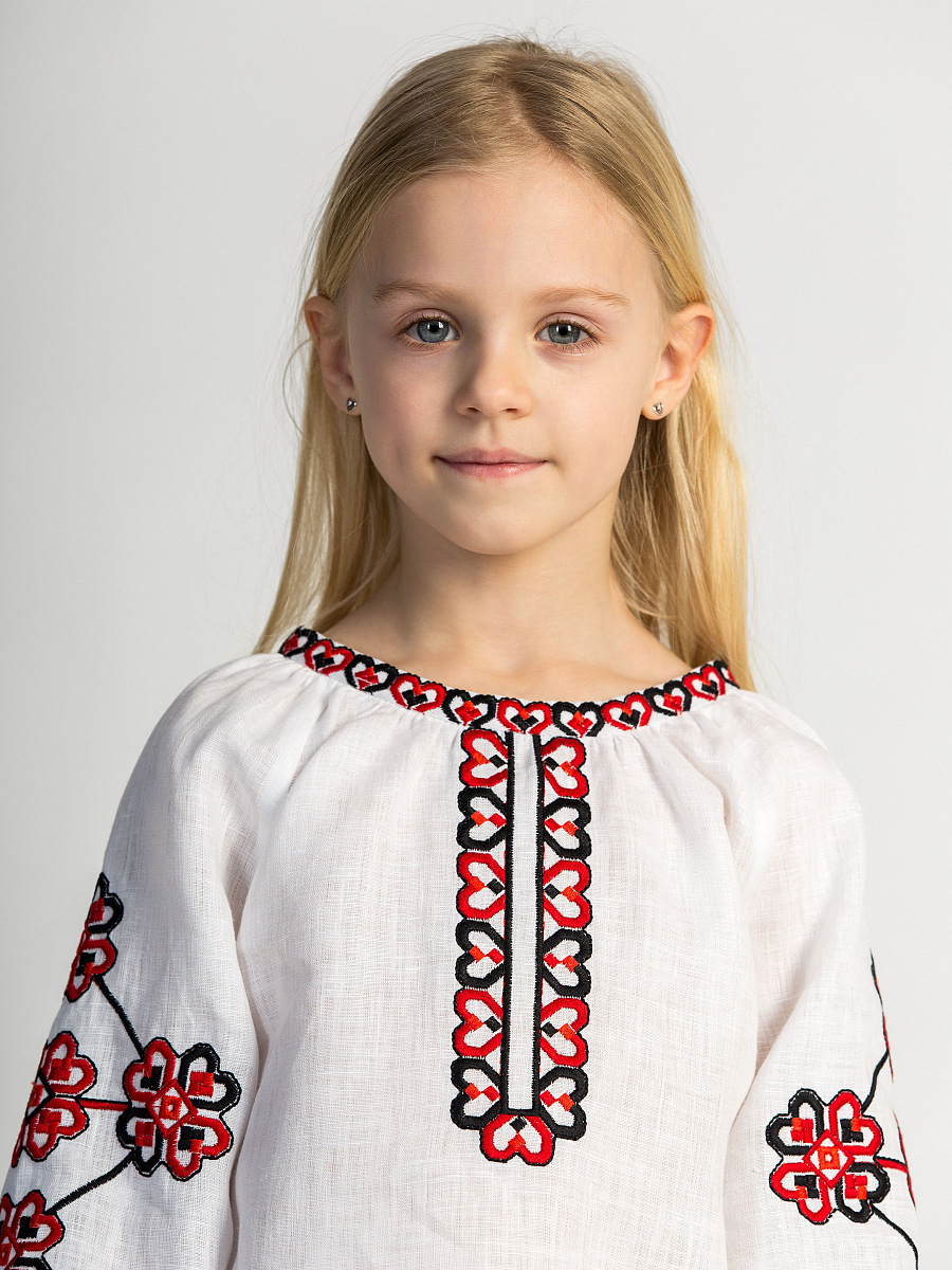 Embroidered shirt for girls Red Heart [0]
