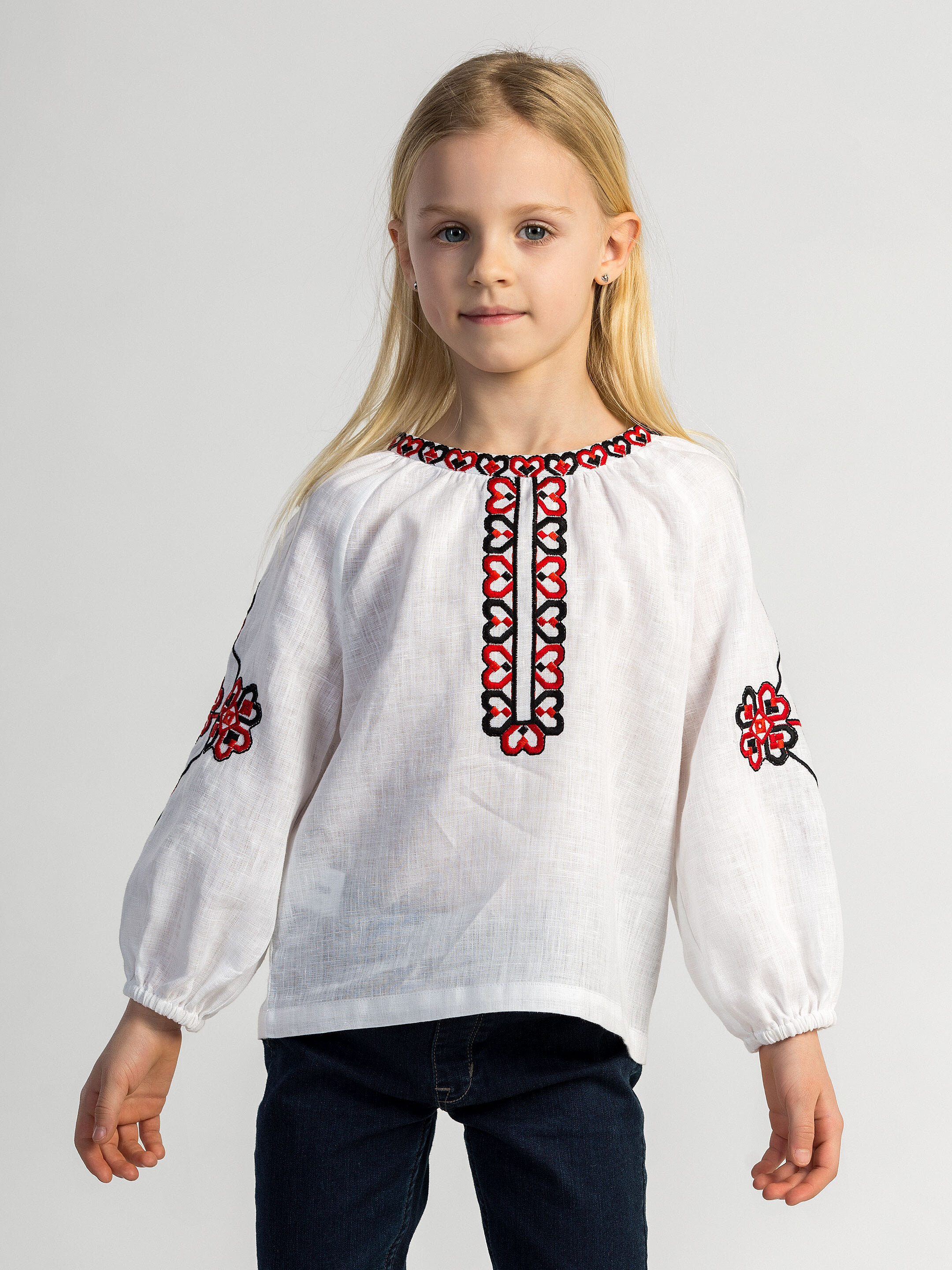 Embroidered shirt for girls Red Heart ціна